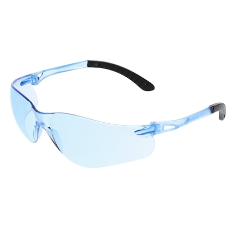 Mcr Safety Sentinel, Safety Glasses, Anti-Scratch, Light Blue Lens, Light Blue Frame, Frameless, 12 PK 90809